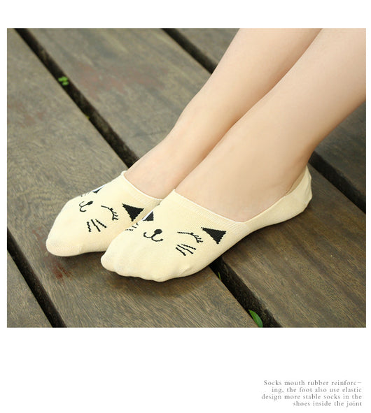 Calcetines Invisibles para Mujer Gato Lady Antideslizantes Algodón Verano - Image 20