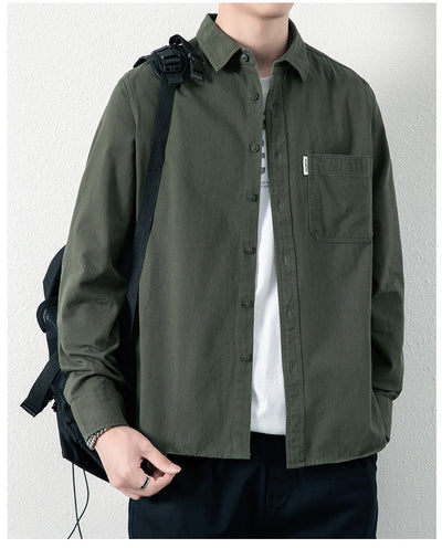 Camisa Casual Suelta con Solapa y Bolsillos para Hombre - Image 11