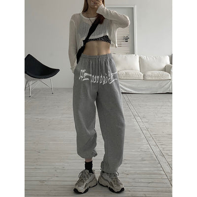 Pantalones Sueltos Grises Floreados Livianos para Mujer - Image 6