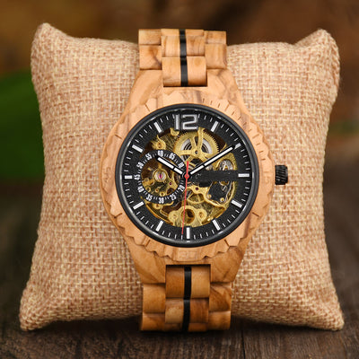 Reloj Mecánico Automático de Madera - Image 10