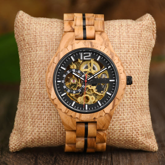 Reloj Mecánico Automático de Madera - Image 10