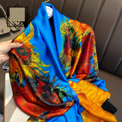 Foulard Ligero de Seda para Mujer - Bufanda Larga Elegante de Verano - Image 43