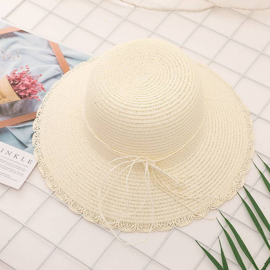Sombrero de Paja Plegable con Encaje y Mariposas para Verano - Image 4