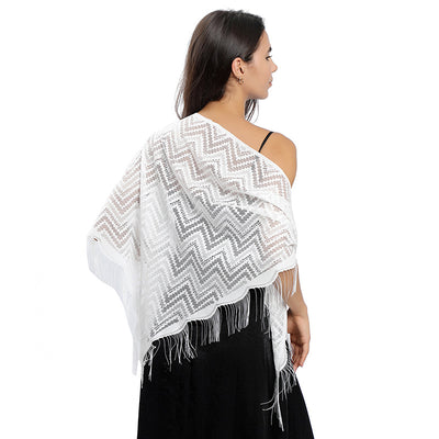 Vestido de Noche con Capa de Encaje y Escote Triangular - Image 7
