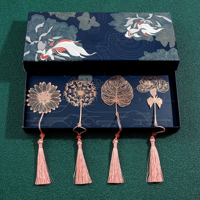 Marcapáginas Artístico de Hoja Vegetal Calado - Diseño Clásico Antiguo Cuatro Estaciones - Image 4