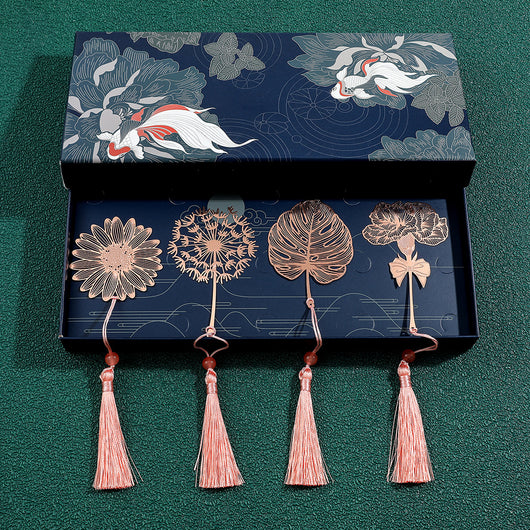 Marcapáginas Artístico de Hoja Vegetal Calado - Diseño Clásico Antiguo Cuatro Estaciones - Image 4