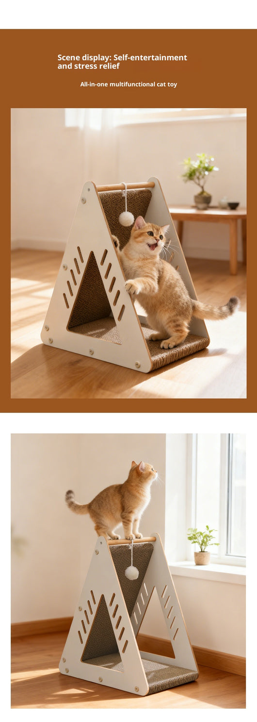 Árbol Rascador de Cartón Corrugado para Gatos - Nido y Centro de Juegos - Image 9
