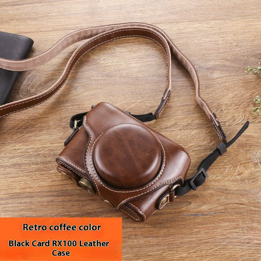 Funda Protectora de Cuero para Cámara y Tarjetas de Memoria - Image 7