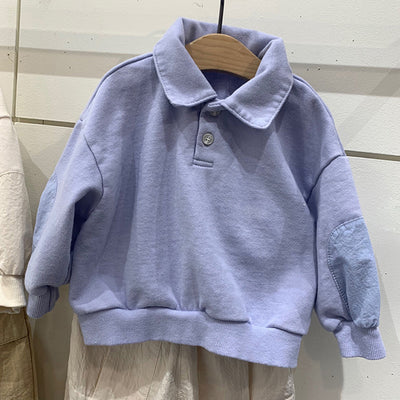 Suéter Infantil Casual con Solapa y Botones - Image 2