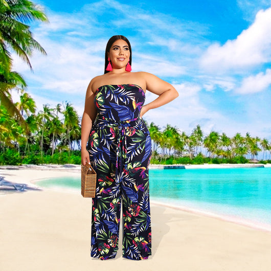 Jumpsuit Estrapless Primavera con Estampado Europeo - Image 11