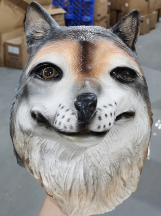 Máscara de Lobo Hombre Halloween - Disfraz Cosplay Cabeza Giratoria Realista - Image 6