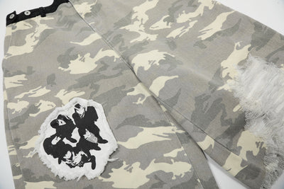 Shorts Camuflaje Hip Hop con Bordados de Personajes Estilo Americano - Image 9