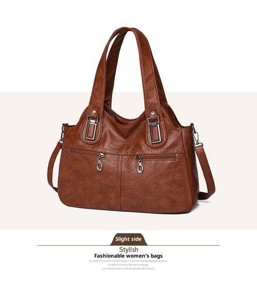 Bolso de Cuero Suave Gran Capacidad Estilo Retro Vintage - Image 20