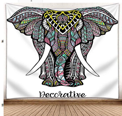 Tapiz Mural 3D Elefante Bohemio para Dormitorio - Decoración Hippie