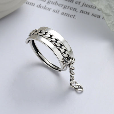Anillo de Plata 925 Coreano con Borla y Cadena Ajustable para Dedo Índice - Image 10