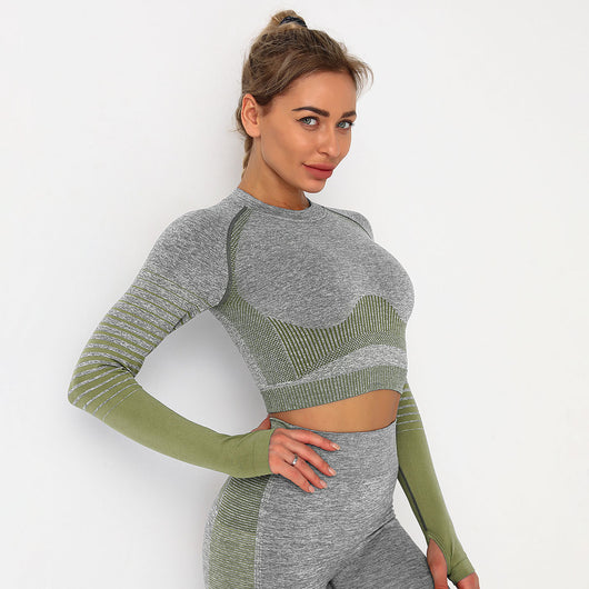 Conjunto de Yoga sin Costuras Europeo y Americano - Image 11