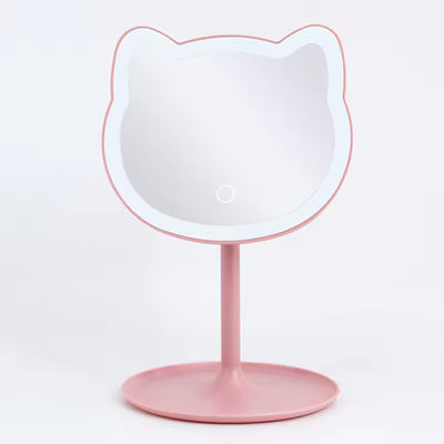 Espejo de Maquillaje LED Recargable con Luz de Relleno
