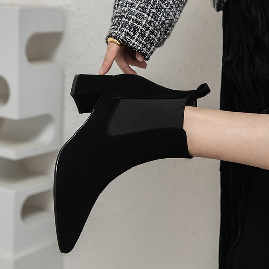 Botas de Cuero para Mujer con Tacón Grueso Medio - Image 7