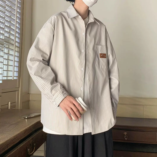 Camisa Casual Suelta a Rayas para Hombre - Estilo Refinado - Image 16