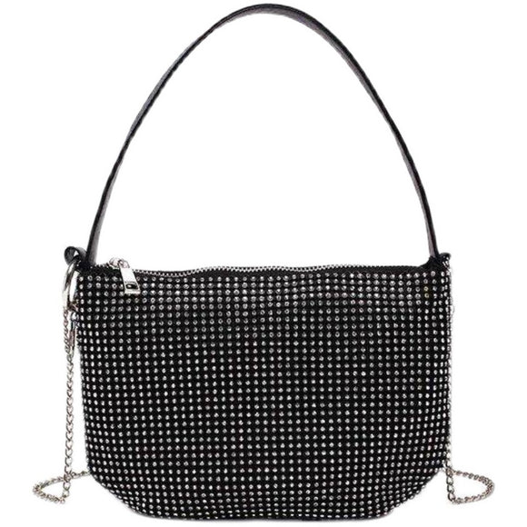 Bolso Bandolera Fruncido con Strass Monohombro