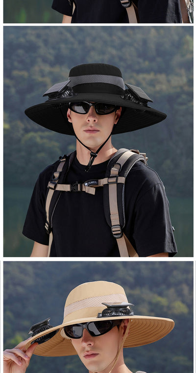 Gorro Ventilado con Doble Ventilador Solar para Hombre - Outdoor y Montaña - Image 17