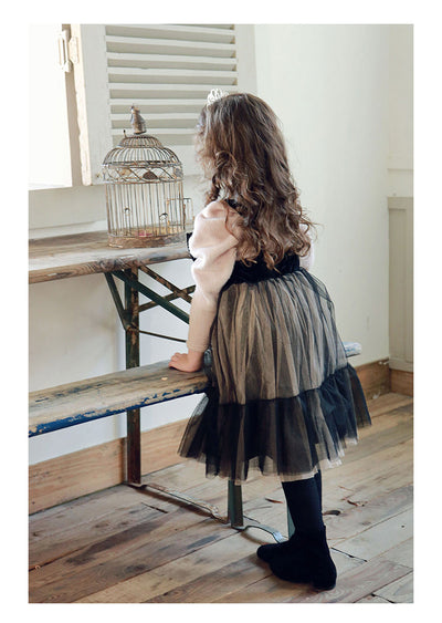 Vestido Acolchado para Niña con Moño de Tela - Image 11