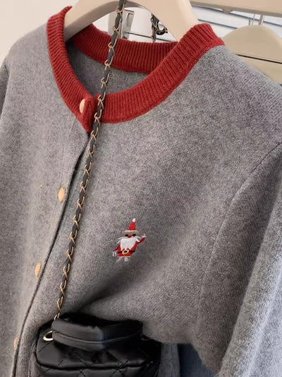 Suéter Base Navideño Rojo en Cashmere Tejido para Invierno - Image 9