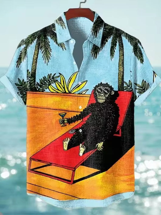 Camisa Estampada Artística para Hombre - Diseño Personalidad - Image 14