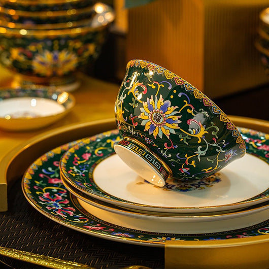 Juego de Vajilla de Porcelana Esmaltada Estilo Hogar - Image 3
