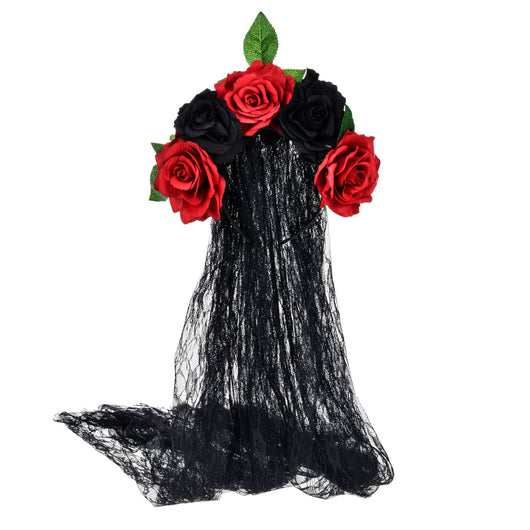 Diadema de Rosas Artificiales con Velo de Encaje - Image 18
