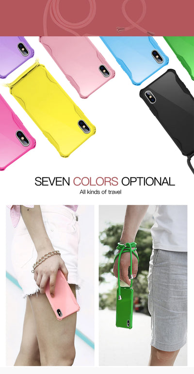 Funda de Celular Apple con Cadena Colgante en Colores Caramelo - Image 4