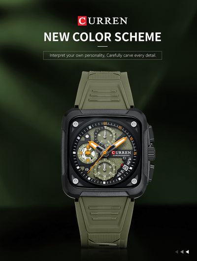 Reloj de Pulsera Cuadrado Multifunción con Seis Agujas para Hombre - Image 7