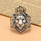 Vintage Crown Lion King Sterling Silver Plated Cross Male Lion Head Ring The 20th to the 25th