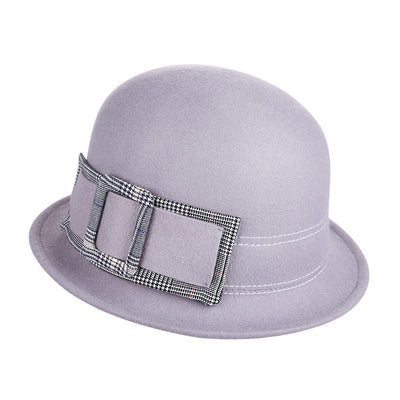 Sombrero de Fieltro de Lana para Mujer - Elegante Modelo Redondo - Image 4
