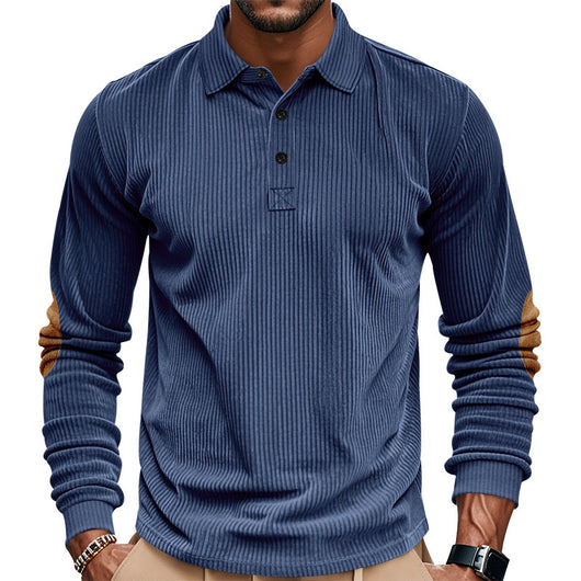 Camiseta Manga Larga de Pana para Hombre - Primavera y Otoño - Image 55