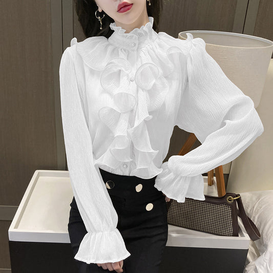 Blusa Cuello Mao Estilo Francés para Mujer - Elegancia Clásica - Image 2