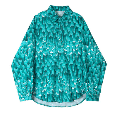 Camisa Floral Holgada con Solapa para Hombre - Image 7