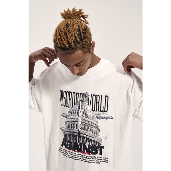 Camiseta Retro Suelta de Manga Ancha para Hombre - Estilo Urbano Casual
