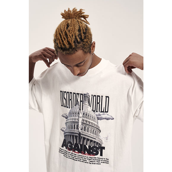 Camiseta Retro Suelta de Manga Ancha para Hombre - Estilo Urbano Casual