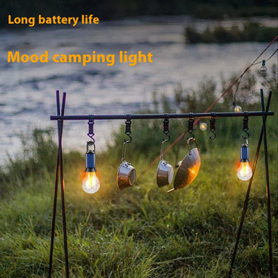 Lámpara Solar de Camping con Gancho y Carga USB - Luz Tungsteno Portátil - Image 4