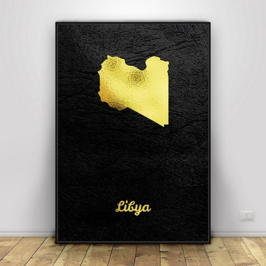 Cuadro Decorativo Mapa de Letonia Dorado para Sala de Estar - Image 2