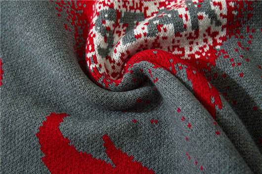 Suéter Suelto Hip Hop Street Flame con Jacquard - Image 7