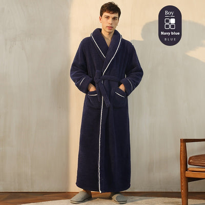 Bata de Invierno en Terciopelo Algodón para Parejas - Pijama Largo Talla Grande Lujo Ligero - Image 11