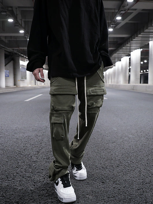 Pantalón de Buzo Recto con Bolsillos Múltiples y Cordón Ajustable - Image 7