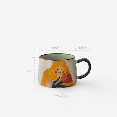 Taza de Cerámica Pintada a Mano con Pareja Tomando Agua - Regalo Romántico - Image 7