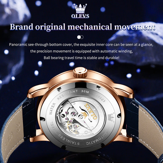 Reloj Automático para Hombre con Esfera Luminosa Cielo Estrellado - Image 6