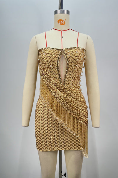 Vestido de Fiesta con Lentejuelas y Flecos - Diseño Personalidad Mujer - Image 10