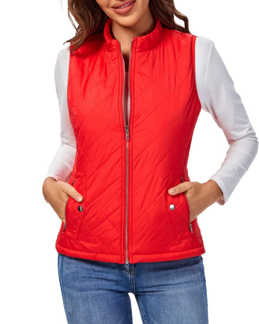 Chaleco de Algodón para Mujer con Cuello Parado y Bolsillos con Cierre - Image 19