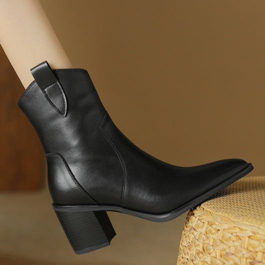 Botas Vaqueras de Cuero Vintage Hasta la Pantorrilla - Estilo Otoño Invierno - Image 15