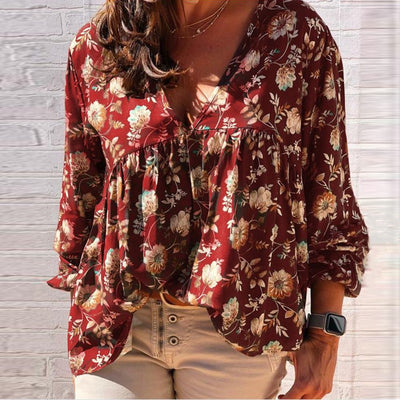 Blusa Personalizada con Escote en V y Estampado para Mujer - Image 12